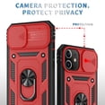 thumbnail image 4 of JTCASES for iPhone 11 Case, Sliding Camera Cover+ Rotating Ring Kickstand + Magnetic Car Mount + Inside Card Holder, Bracket Shockproof Frame Anti-drop PC TPU Heavy Duty Protection, Black/Red, 4 of 11