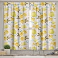 thumbnail image 2 of Ambesonne Kitchen Valance & Curtain, Tea Time Cups Flowers, 55"x30", Turquoise Yellow, 2 of 6