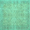 thumbnail image 1 of Ahgly Company Indoor Square Persian Turquoise Blue Traditional Area Rugs, 8' Square, 1 of 4