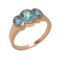 thumbnail image 1 of LBG British Made 14k Rose Gold Natural Blue Topaz Womens Anniversary Ring - 33 size options - Size 8.75, 1 of 6