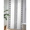 thumbnail image 4 of Sheer Curtains 96 Inches Long, White Boho Semi Sheer Curtains Light Filtering Window Treatment, Farmhouse Simple Abstract Striped Geometric Privacy Voile Drapes for Living Room Bedroom 52x96 Inch, 4 of 7
