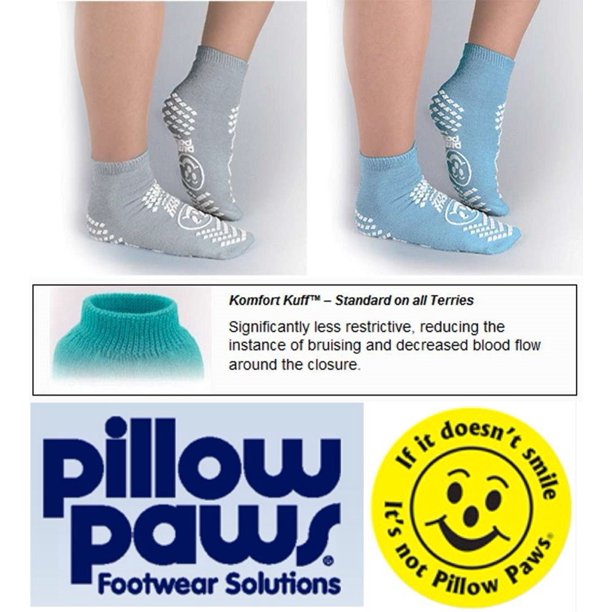 Pillow Paws Slipper Sock Dbl Print Large 2/Pr