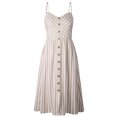 thumbnail image 3 of SMihono Robe d'Été pour Femmes Grande Taille Femmes Aguichant à Rayures Boutons Épaules Dénudées Sans Manches Robe Robe de Princesse Robe Courte, 3 of 5