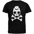 thumbnail image 1 of Hipster Skull And Crossbones Black Adult T-Shirt, 1 of 1