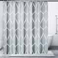 thumbnail image 1 of Cortina de ducha de tela gris, diseño impermeable y poliéster, secado rápido, dobladillo ponderado, juego de cortinas de ducha para baño, duraderas y lavables con 12 ganchos, 1 of 7