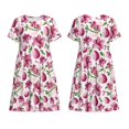 thumbnail image 3 of Bixox Women's Short Sleeve Summer Dress Loose Swing Knee Length Dresses with Pockets-Lilies Flowers, 3 of 7