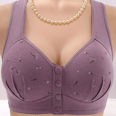 Hamky Bras for Women Womens Underwear Bras For Women Up Wireless Solid Color Underwear Adjustable Breathable Comfort Bra Bralettes for Women Plus Size Lingerie Seamless Underwear Grey 4XL