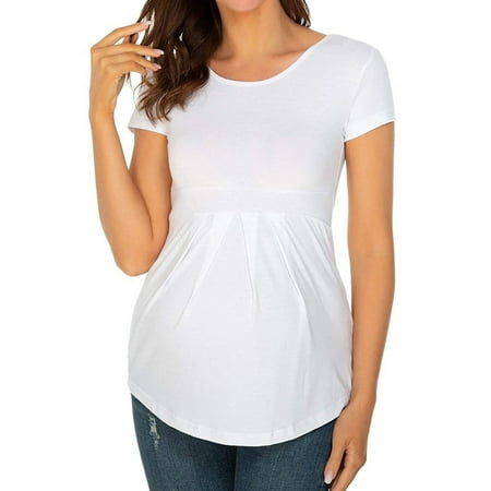 

Maternity Shirt Baby Feet Women s Maternity Nursing Tops Breastfeeding Floral Printed Top Shirt Double Layer Soft Short Sleeve Pregnancy Clothes Womens Extra Long