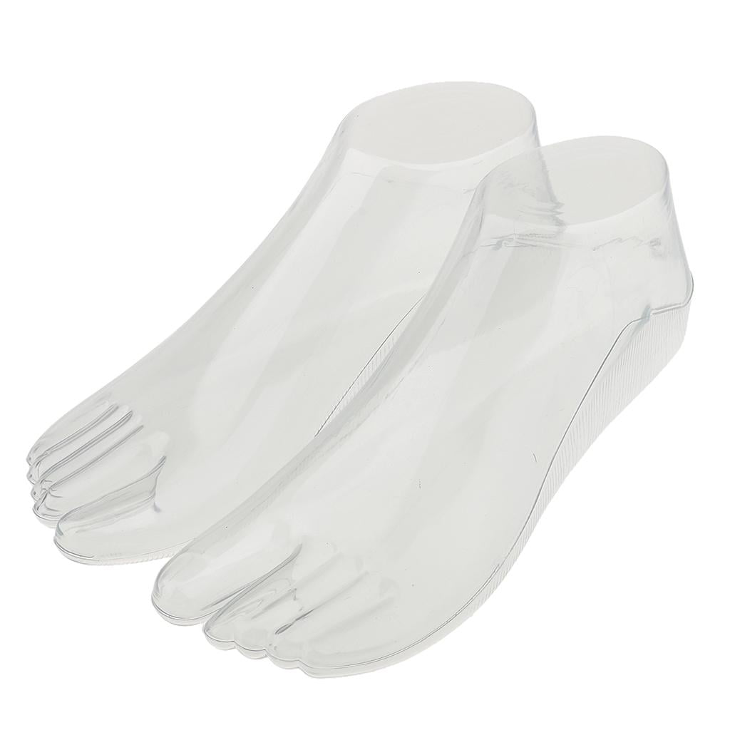 Women's Adult Plastic White Sock Display Foot Form with Stand 