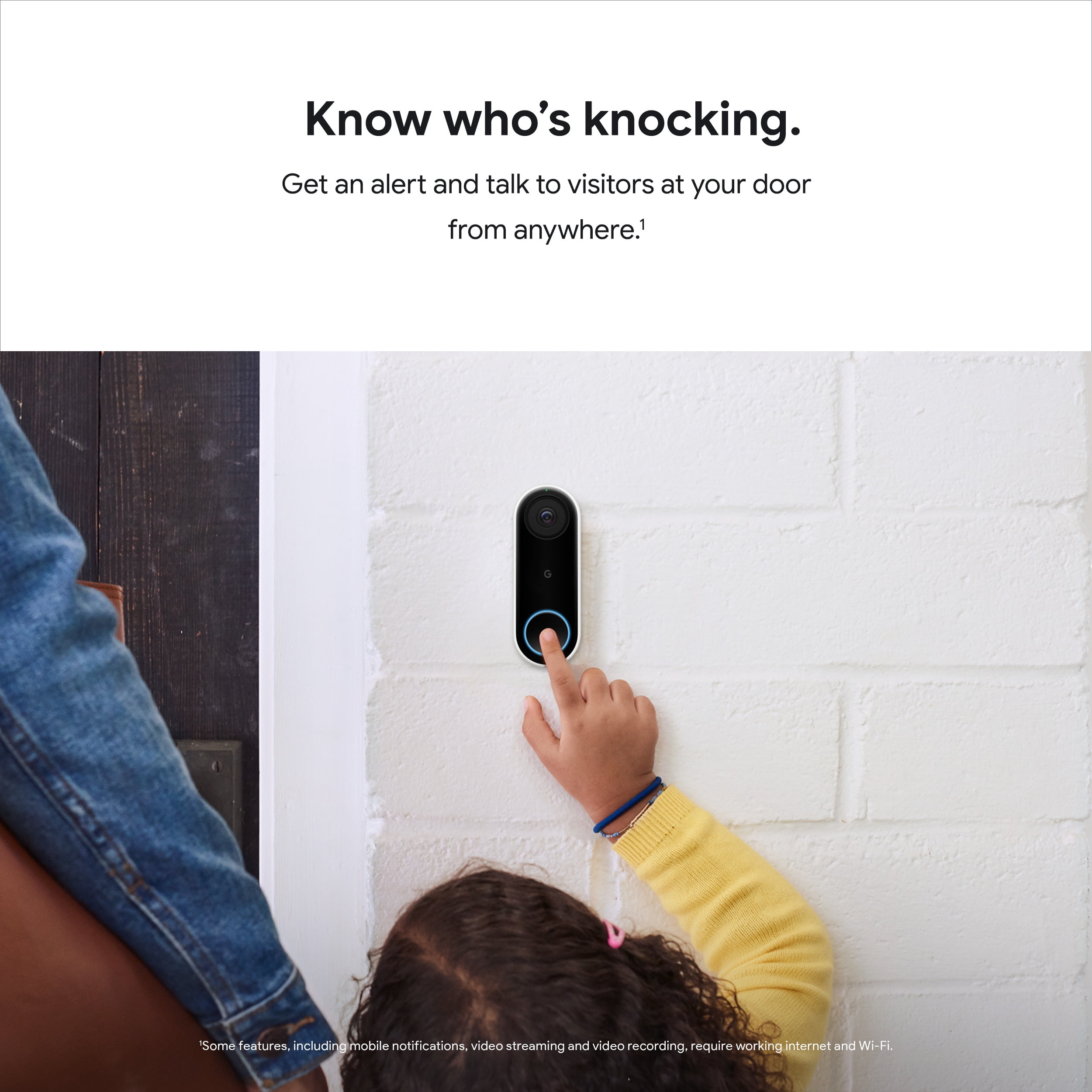 Google Nest Hello Wired Smart Wi-Fi Video Doorbell with Google Nest Hello Wired Smart Wi-Fi Video Doorbell with