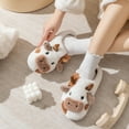 thumbnail image 3 of Sogetch Womens Cute Cow Slippers Soft Warm Fuzzy House Shoes for Women and Men, 3 of 8