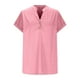 thumbnail image 5 of Blusas para las Mujeres Casual Verano Botón Sólido V-Cuello Suelto Camiseta, Moda Algodón/Lino Mezcla Blusa, 5 of 9