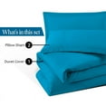 thumbnail image 7 of 700 Thread Count 100% Egyptian Cotton 3 Piece Duvet Set with Zipper Closure & Corner Queen/Full Queen/Full 3 Pc Duvet Set Color Turquise Blue Solid, 7 of 7