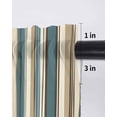 thumbnail image 6 of Boho Teal Stripes Curtains 45 Inch Length, Sheer Curtains for Bedroom Living Room Window Bohemian Vertical Striped Geometric Rod Pocket Drapes Kitchen Curtains Small Half Window 42"x45" 2 Panels, 6 of 6