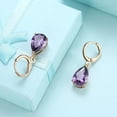 thumbnail image 6 of Yellow Gold Platinum Plated Earrings Drop Dangle Zircon L585, 6 of 7