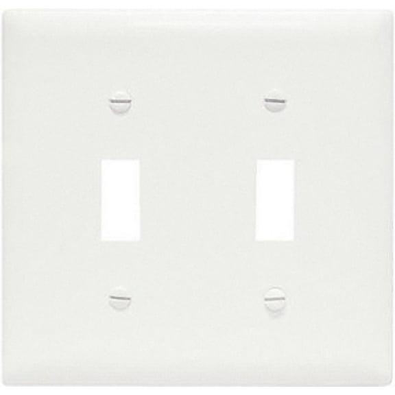 Pass & Seymour SPO2WU 2 Gang 2 Toggle Openings Oversize Wall Plate, White