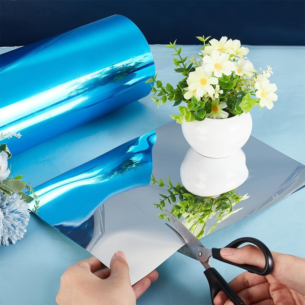 590x12 Inch Mirror Sticker Self Adhesive Mirror Wall Sticker Flexible Mirror Sheets Flexible Mirror Stickers PET Mirror Reflective Wall Sticker DIY