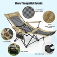 Spaco Camping Lounge Chair with Detachable Footrest Adjustable Backrest ...