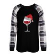 thumbnail image 4 of Sudadera de Manga Larga Suelta Cuello Redondo Estampado a Cuadros Costuras de Color Patrón navideño Jersey Informal para Otoño Invierno Rojo XL, 4 of 6