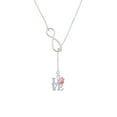 thumbnail image 2 of Delight Jewelry Silvertone Love with Pink Paw Silver tone Elegant Infinity Lariat Necklace, 2 of 4