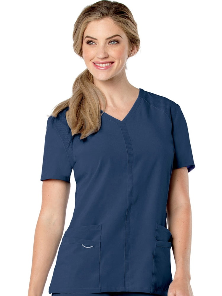 Urbane Performance Women's Activent Y-Neck Cool Panel Solid Scrub Top ...