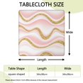 thumbnail image 2 of Pink Marble Gold Wave Pattern Square Fitted Tablecloth with Elastic Edge,Square Table Cover,Washable Elastic Table Cover for Home Kitchen Party Decor 34"x34", 2 of 6