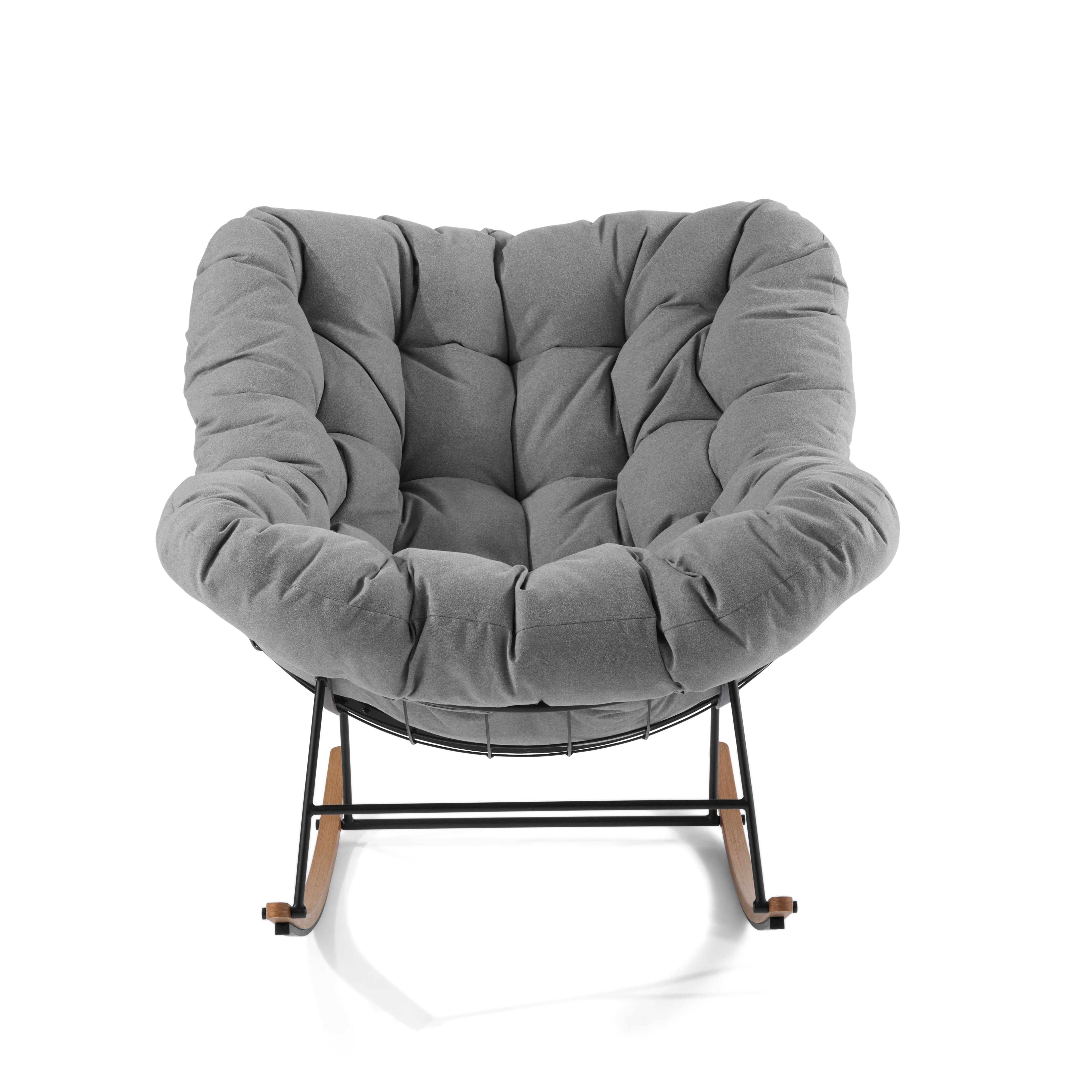Better Homes & Gardens Marlow Papasan Outdoor Rocking Chair, Gray