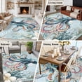 thumbnail image 6 of Large Area Rug 8'x10', Coastal Octopus Non-slip Runner Carpet for Living Room/Bedroom/Office, Summer Beach Vintage Ocean Coral Outdoor Indoor Rectangle Area Rug Floor Mat for Kitchen/Dining Room, 6 of 9