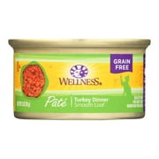 Angle View: Wellness Pet Products Cat Food - Turkey Recipe - Case of 24 - 3 oz.