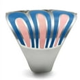 thumbnail image 3 of Luxe Jewelry Designs Women's Stainless Steel Tapered Ring with Pink and Blue Epoxy - Size 6 (Pack of, 3 of 4