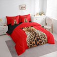 thumbnail image 3 of Manfei Animal Cheetah Bedding Comforter Set 7pcs for Teens Adults,Woodland Animal Queen Bedding Sets Super Cozy,Exotic Style Queen Sheet Sets,Lightweight Room Decor,Reversible, 3 of 8