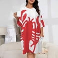 thumbnail image 2 of Red Lobster Flare Sleepshirts For Sleeping Travels Loose Sleepdress Pajama Dress Soft Nightdress Sleepwear, 2 of 7