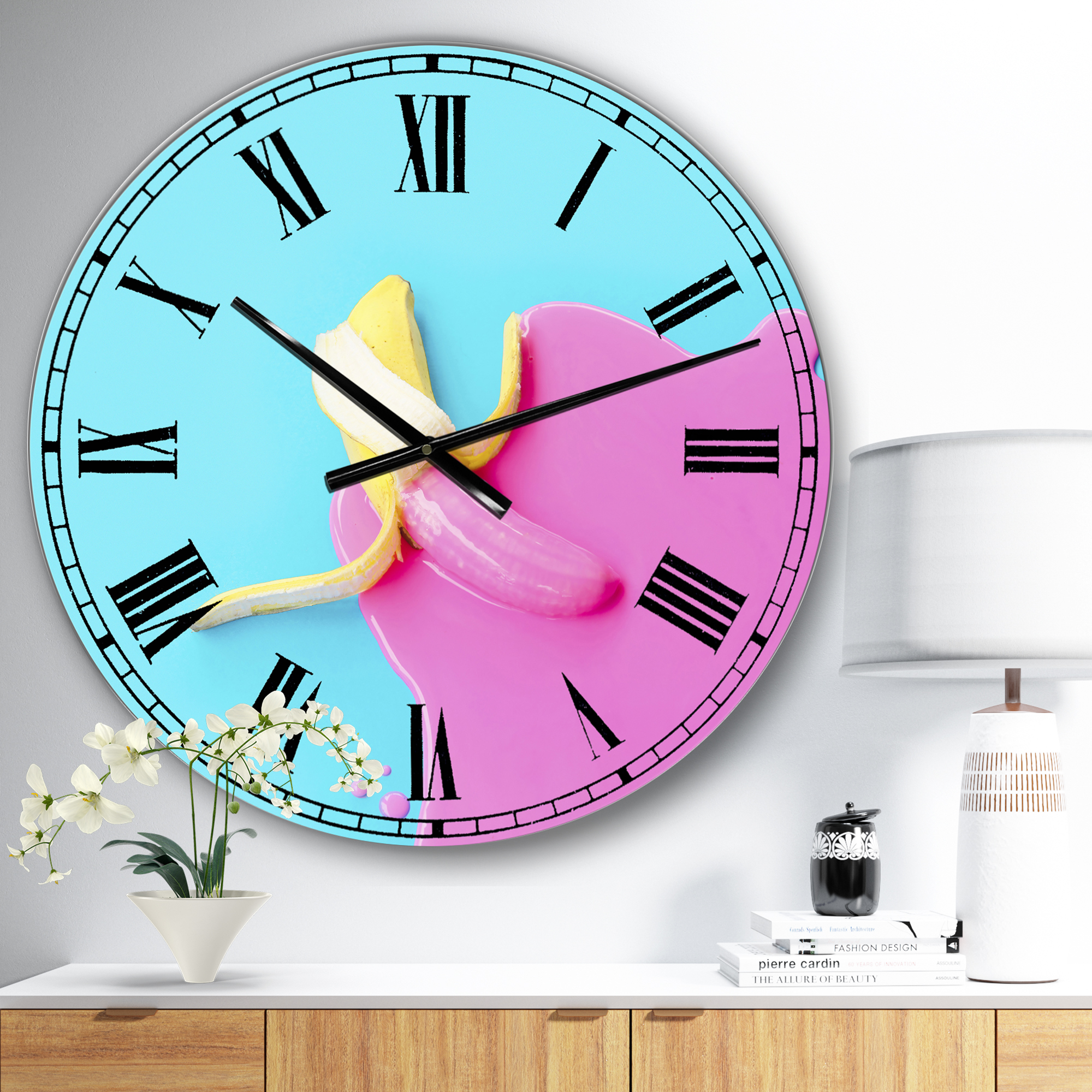 Designart Oversized Multicolor Analog Round Modern Wall Clocks, CLM25652-C23