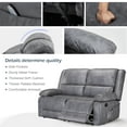 thumbnail image 4 of AECOJOY Reclining Loveseat with Heat&Massage Function, Double Recliner Recliner Loveseat Wall Hugger Loveseat 2-Seater Manual Control Faux Leather RV Couch, Home Theater Seating, Gray, 4 of 10