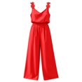 thumbnail image 7 of Gamviast Women's Jumpsuit V Neck Sleeveless Wide Leg Romper with Pockets Lightweight Loose Fit Casual Vacation Resort Travel Party Evening Outfits Red XL, 7 of 7