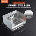 thumbnail image 2 of STAWAY Commercial Hand Sink - 17x12.8" Stainless Steel with Faucet & Splash Guard, Perfect for Restaurant, Kitchen, Bar, & Home - Leak-Proof & Easy Install, 2 of 8