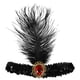 thumbnail image 2 of Diadema estilo años 20 estilo charlestón con plumas y lentejuelas, accesorio para el pelo del Gran Gatsby, accesorio para disfraz de los años 20, color rojo, 2 of 7