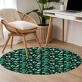 thumbnail image 4 of Round Rugs 3Ft, Saint Patrick's Day Round Area Rug Washable Indoor Throw Carpet, Green Lucky Shamrock Leaves Spring Black Small Non Slip Circle Rug for Bedroom Living Room Home Decor Aesthetic, 4 of 8