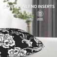 thumbnail image 6 of Plaid Pattern with Flower Baroque Ornament Throw Pillow Covers Set of 2 Pillow Cushion Cases Square Pillowcases for Sofa Bedroom Living Room Car, 20 X 20 Inch, 6 of 6