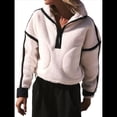 thumbnail image 1 of Suéter de Media Cremallera para Mujer, Sudadera Suave de Gran Tamaño con Bolsillos, Suéter Cálido M, 1 of 7