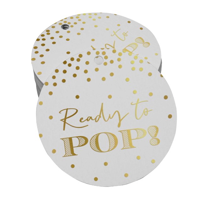Inkdotpot Pack Of 50 Ready To Pop Baby Shower Favor Paper Tags Craft Real Gold Foil Hang Tags
