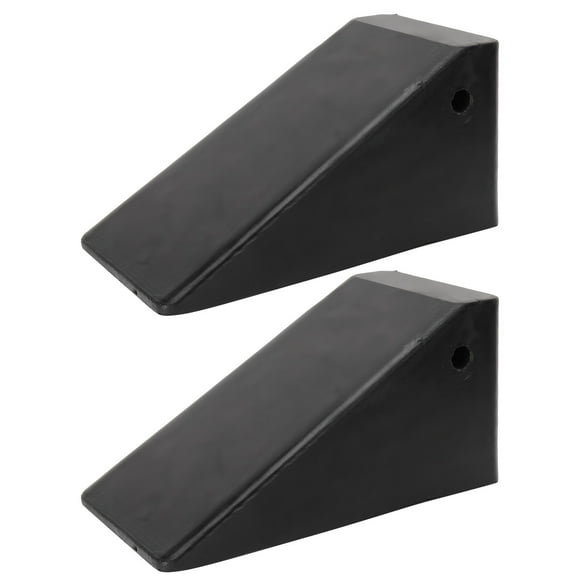 2Pcs 19.5x10x10cm Anti-Slip Vehicle Car Truck Wheel Tire Chock Stop Block Rubber Curb Ramp