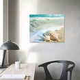 thumbnail image 3 of JRXY  – Coastal Wall Art Seascape Giclee Canvas Prints Seashell Starfish on Beach Landscape Pictures Paintings for Bathroom Kitchen Decoration - Ready to Hang 20x16in, 3 of 4