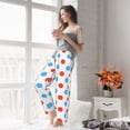 thumbnail image 4 of Uemuo Red Blue Polka Dots Pattern Women's Wide Leg Palazzo Lounge Pants with Pockets Light Weight Loose Comfy Casual Pajama Pants-Medium, 4 of 9