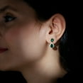 thumbnail image 4 of Rosec Jewels Lab Created Emerald Teardrop Earrings for Women with Moissanite - AAAA Grade, 18K Yellow Gold, 4 of 8