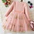 thumbnail image 4 of EnJoCho Girls Christmas Tutu Dress With Sleeves Girls Holiday Long Sleeve Dress Girls Fall And Winter Flower Embroidery Mesh Princess Dresses Dresses Christmas Performance Dresses, 4 of 9