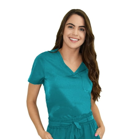 

Women s Medical Nursing Tuck-In V-Neck Scrub Top GT Performance-Teal-Small