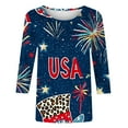 thumbnail image 4 of Cavosen Independence Day Shirts Women Petite Patriotic 3/4 Sleeve Crew Neck Tops American Flag Print T Shirts Lady XL Independence Day Casual Shirts 4th of July Tunic Tees 2025 Patriotic Outfits, 4 of 5