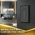 thumbnail image 3 of Brush Wall Plate with Mounting Bracket Kit Single Gang Cable Entry Access Brush Bristles Style Strap Opening Port Insert Socket Wiring Plug Jack Decorative Face Cover Outlet Mount Panel (Black), 3 of 9