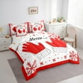 thumbnail image 3 of Castle Fairy Teens Christmas Gloves 7 Pieces Bedding Comforter Set,Happy New Year Full Bedding Set Lightweight,Polka Dots Fitted Sheet Flat Sheet,Super Cozy Room Decor, 3 of 8
